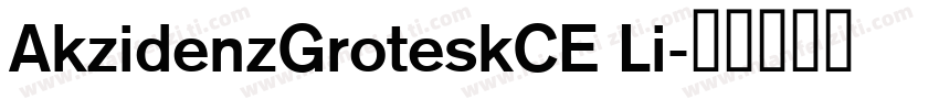 AkzidenzGroteskCE Li字体转换